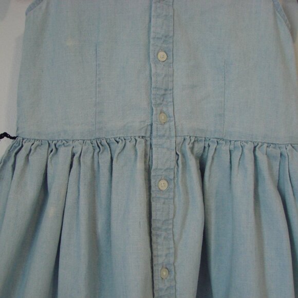 Polo Ralph Lauren Girls Chambray Denim Dress Pony Sleeveless Collar Cotton Siz 6 - Picture 8 of 14
